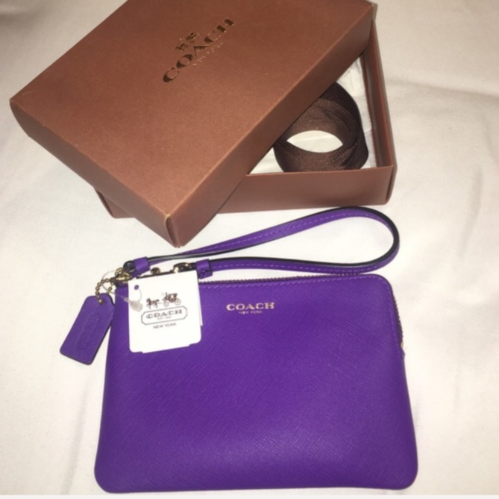 Eggplant coach wristlet